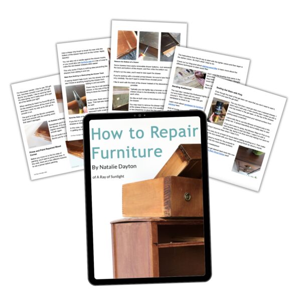 display of pages from the how to repair furniture ebook on display